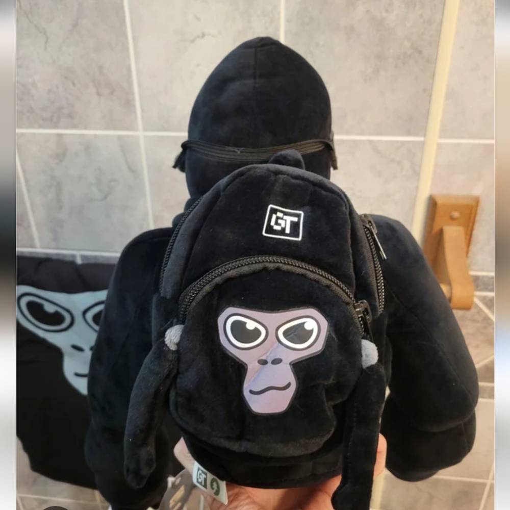 Gorilla Monkey With His Mask His Backpack And His Pencil
